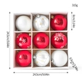 9-piece set of red, white and silver painted Christmas balls in a white gift box - Red White Silver Star Pattern (Q-A02-4)