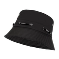 Cappello a secchiello in rete nera con cinturino sportivo intrecciato e occhielli - Colore 13 (Nero Lucido)
