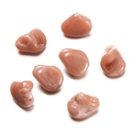 Close-up of pink irregular acrylic beads with white marble texture for DIY jewelry - Irregular 01 / 10 Pieces Pack / Camel