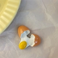 Realistic broken egg 3D resin fridge magnet with brown shell and yellow yolk - Broken Eggshell