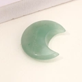 Polished green natural jade crescent moon pendant for DIY jewelry accessories - Green Aventurine