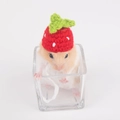Handmade strawberry crochet hat for hamsters and small pets with white polka dots - Strawberry Hat