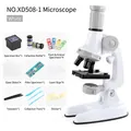 White student microscope kit with 1200x magnification and full science accessories - White(XD508-1)