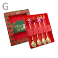 Set of 4 golden Christmas spoons with festive charms in a red gift box - Color Box 4-Piece Set G