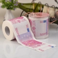 Novelty toilet paper roll featuring realistic 500 Euro banknote print design - 500 Euro