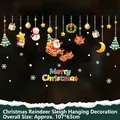 Christmas window sticker with Santa Claus, reindeer, and snowman 107x63cm display - XL698 Christmas Reindeer Sleigh Decor