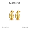 Detailed size parameters of 18K gold plated stainless steel hammered teardrop earrings - Gold (KE112469-KFC)
