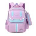 Ergonomic purple school bag set for primary students featuring a matching pencil case - Backpack (No Trolley) / Purple