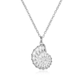 Collana minimalista in acciaio al titanio argento con ciondolo a conchiglia ed elegante - Argento