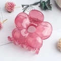Elegant pink translucent floral hair claw clip made of resin for stylish ponytails - Transparent Peach
