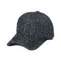 Berretto da baseball in maglia grigio scuro con finitura strutturata e design a sei pannelli - Bianco e nero misto