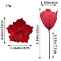 Rote Weihnachtshonig-Glitzerblume aus Samt mit 22 cm Durchmesser für den Christbaum - Rot