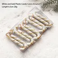 Set da 6 pezzi di bastoncini di zucchero bianco e oro da 6,5 cm con glitter - Confezione da 10 / Oro Bianco