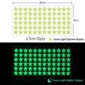 Luminous green star wall stickers for bedroom, set of 72 pieces in 20x10cm sheet - 72pcs Stars - Green Glow