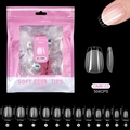 Detailed size chart for 504pcs clear matte ballerina soft gel nail tips from size 0 to 10 - Transparent Ballerina Style (OMB-03)