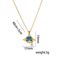 Collana con ciondolo pianeta blu e zircone su sfondo bianco professionale - Oro (355)