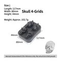 Schwarze 4-Fach Totenkopf-Eisform aus Silikon für Whisky, Maße 117x80x44mm, 102.7g - 4-Gitter Totenkopf / Schwarz