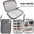 Portable gray fabric storage bag for Apple Watch straps and cables with elastic bands - Gray (With Handle, No Mesh Bag)