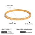 18k gold plated stainless steel buckle bangle with rhinestones and product dimensions - Star Zirconia Hinge Style / Gold