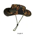 Jungle A camouflage outdoor sun hat with adjustable chin strap and breathable side vents - One Size (56-58cm) / Jungle A