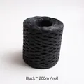 Black raffia paper twine roll 200m for gift wrapping and DIY hand-woven crafts - 200m/Roll / Black