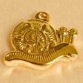 Golden snail pendant made of stainless steel with detailed spiral texture for DIY jewelry - Large Snail (19.3mm)