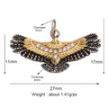 Eagle jewelry pendant with white cubic zirconia in two-tone gold and silver finish - Off-White L352092