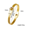 Elegant 18K gold-plated horseshoe bracelet with diamonds and 58mm inner diameter - Horsebit Buckle Bangle (Gold)