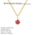 Makro-Detail der Juli-Geburtsstein-Halskette mit 8mm Roséstein und 14K Goldketten-Maße - Juli Rosérot - Gold