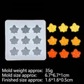 Stampo in silicone a 9 cavità con foglie d'acero per sigilli di cera e fondant, 6,7 cm - 4# Trasparente - Foglia di Acero a 9 Fori (B672)