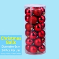 Lot de 24 boules de Noël rouges 6cm avec finitions brillantes, mates et pailletées - 6cm (Lot de 24) / Rouge
