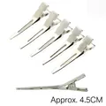 Dettaglio di cinque fermagli per capelli y2k in metallo argento con misura di 4,5 cm - 4.5CM Clip Senza Traccia a Forchetta Singola M3-079 Singola