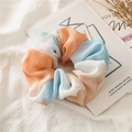 Chouchou géant en mousseline tie-dye avec dégradé d'orange, bleu clair et blanc - Tie-dye Orange Bleu Anneau Unique