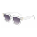 Square oversized sunglasses with transparent grey frame and gradient lenses - Transparent Frame Gradient Grey