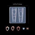 Macro detail of silicone nail mold with vintage frame and bow designs, 3.5x4.1cm - Round Photo Frame 01