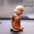 Mini monk resin car ornament with smiling eyes and prayer beads, 6x4.5x8cm decor - Sideways Prayer (Mini Size)