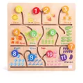 Wooden educational number maze board for kids with colorful sliding numerical blocks - Number Cognition Maze (Large)