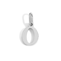 Polished silver alphabet pendant featuring a minimalist capital letter O with a top ring - Lowercase o - Steel Color
