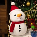 Pupazzo di neve di Natale in peluche con sciarpa rossa e cappello su sedia dorata - Grande / Pupazzo di neve