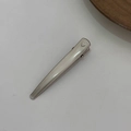 Silver metal hair clip with heart pattern on white background for women styling - Heart Duckbill Clip