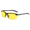 Outdoor cycling sports sunglasses with yellow night vision lenses and black semi-rimless frame - Half Frame Sports Style (3043) / Yellow Lens