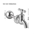 Detail of faucet-shaped stainless steel stud earring with 0.8x6x3mm sizing dimensions - 0.8x6x3mm / Steel Color Faucet
