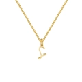 Gold stainless steel necklace featuring a letter L pendant with a small heart charm - Letter S (XL-82-4)