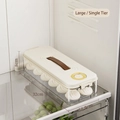 Single-layer food container with white lid and time dial, size 32x12.5x8cm - Large - Single Layer / Cream White