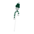 Disco mirror ball swizzle stick with green knit hat and scarf for festive cocktails - 3cm Mirror Ball Stirrer With Green Christmas Hat