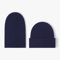 Navy blue rib-knit balaclava ski mask and matching cuffed beanie hat for winter - Balaclava Face Mask Style (23B055) / Navy Blue