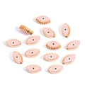 Golden 10mm evil eye beads with pink enamel finish for jewelry making - Eye / Pink