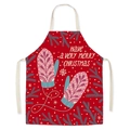 Red Christmas Santa Claus apron with Merry Christmas text and festive holiday print - Christmas 1 (Adult)