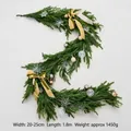 1,8m Norfolk Pinien-Weihnachtsgirlande mit goldenen Schleifen und silbernen Ornamenten - Weiches PE Dekorationsset Modell
