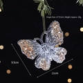 Transparent acrylic butterfly Christmas ornament with gold sequins for holiday decor - Sequin Butterfly